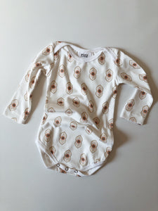 Natural Cotton Long Sleeve Baby Onesie